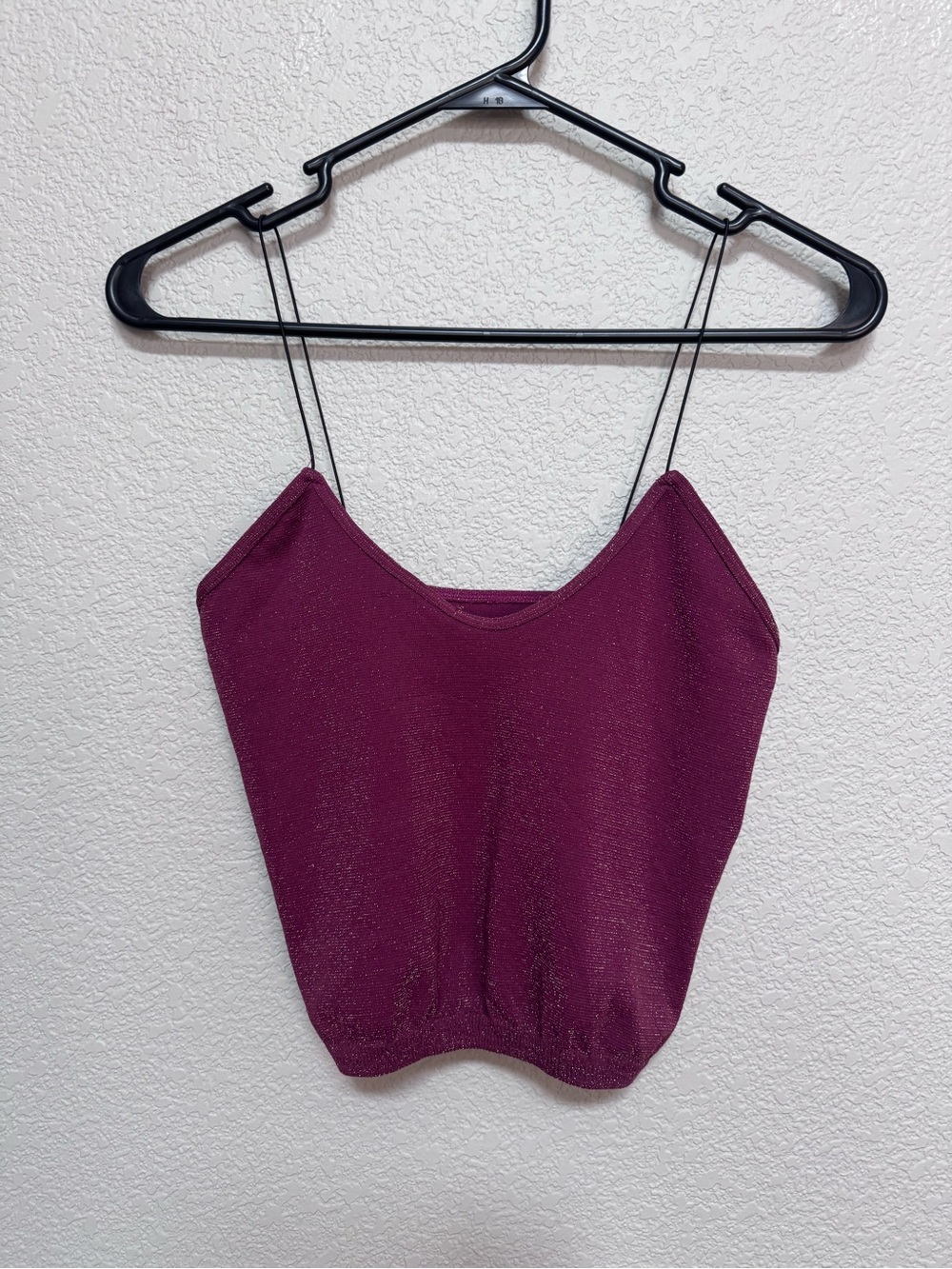 Free People Sparkle Crop Tank Burgundy Women’s M/L Spaghetti Straps